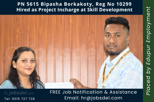 Bipasha Borkotoky Hired as Project Manager at Skill Development