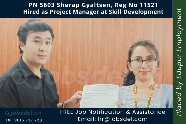 Sherap Gyaltsen Hired as Project Manager at Skill Development