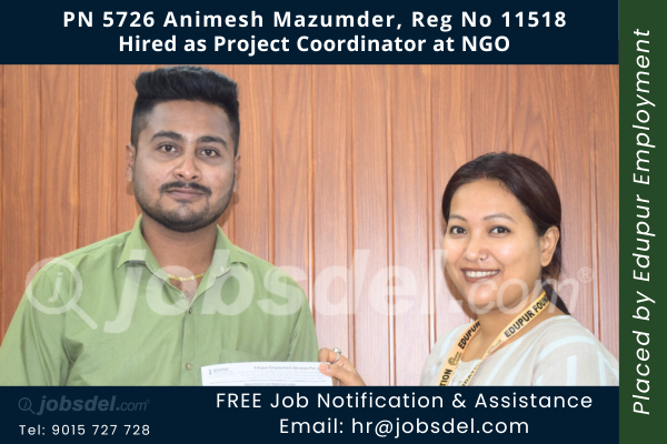 Animesh Mazumder Hired as Project Coordinator at NGO