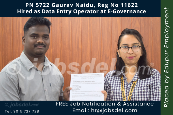Gaurav Naidu Hired as Data Entry Operator at E-Governance