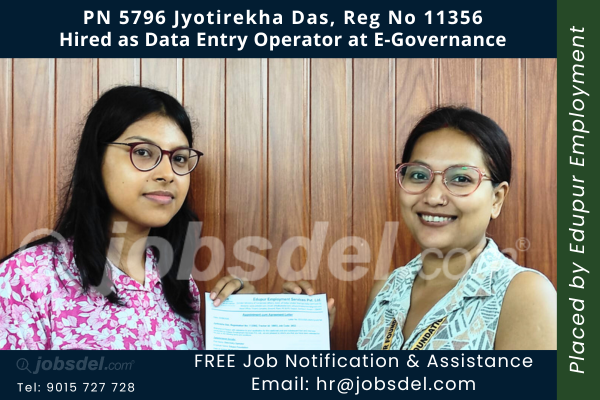 Jyotirekha Das Hired as Data Entry Operator at E-Governance