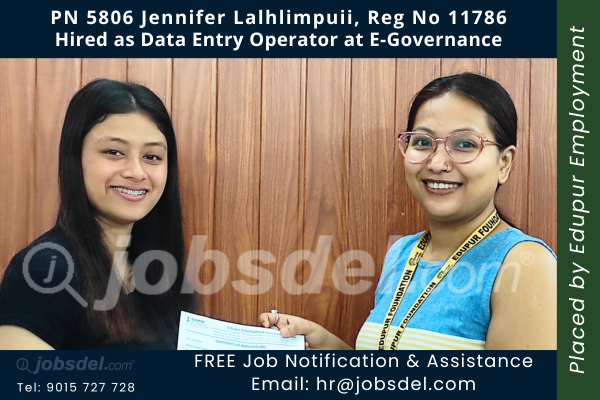 Jennifer Lalhlimpuii Hired as Data Entry Operator at E-Governance