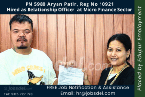 Aryan Patir Hired as  Relationship Officer at Micro Finance Sector