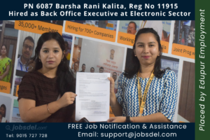 Barsha Rani Kalita Hired as Back Office Executive at Electronic Sector