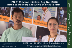 Monjit Saikia Hired as  Delivery Executive at Private Firm