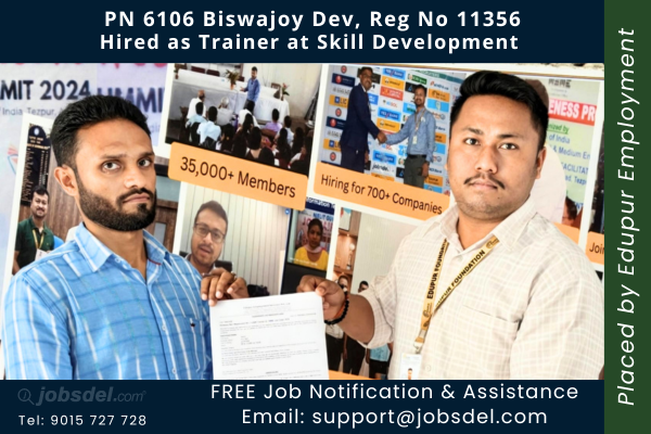 Biswajoy Dev Hired as Trainer at Skill Development