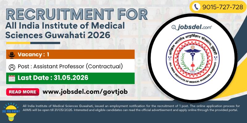 Recruitment for All India Institute Of Medical Sciences Guwahati 2026