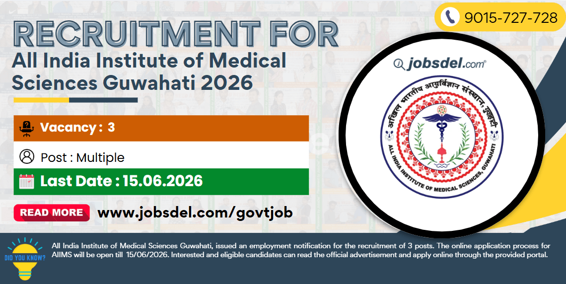 Recruitment for AIIMS Guwahati 2026