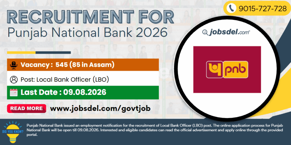 Recruitment for Punjab National Bank 2026
