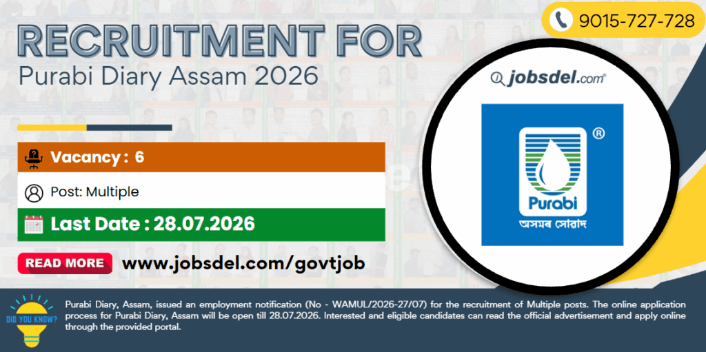 Recruitment for Purabi Dairy 2026